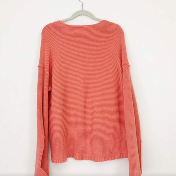 Free People | La Brea V Neck Sweater in Coral - Picture 4 of 7